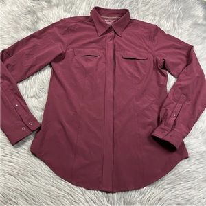 Exoficcio Polyester Spandex Long Sleeve Outdoor Red Shirt Size Small